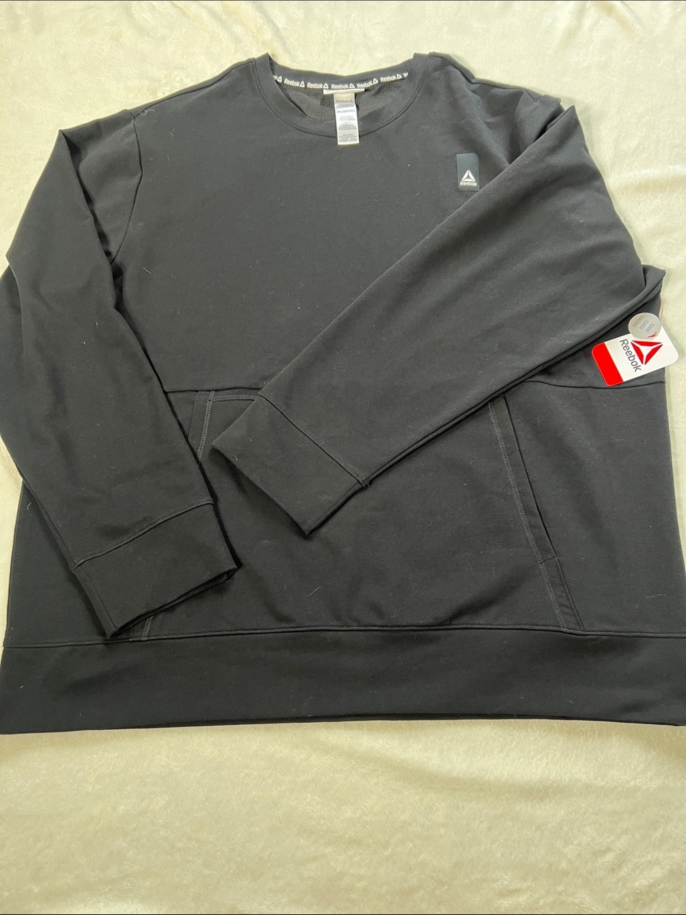 Reebok Fundamental Crew Neck Mens 2XL Black NWT